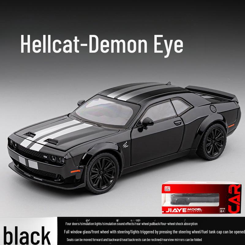 Jiaye 1:22 Dodge Hellcat Demon Eye Alloy Car Model with Sound, Light, and Pull-Back Four-Wheel Shock Absorbers