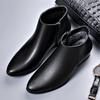 British Style High Top Men's Casual Boots Increase Height Chelsea Boots Classic Genuine Leather Ankle Boots Autumn Winter Botas