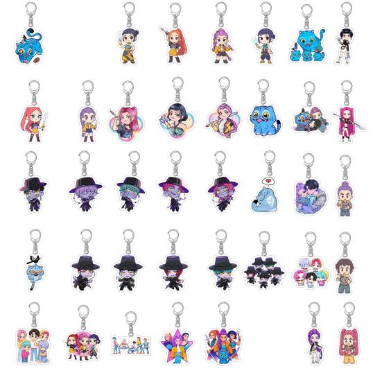 Keychain Pendant 3D Idol Group Design Portable Acrylic Keychain with Metal Lobster Clasp Waterproof Scratch-Proof Key