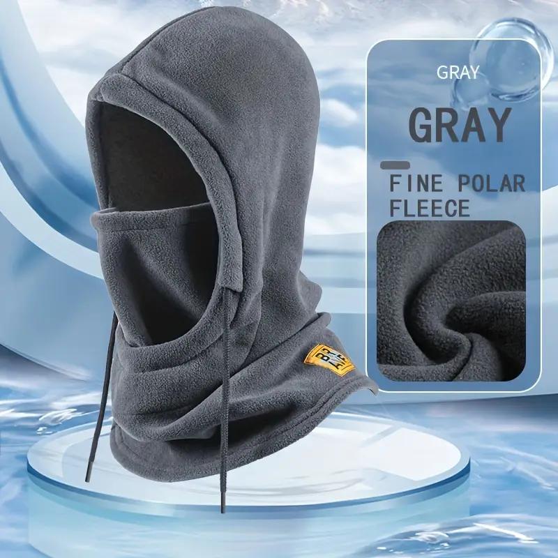 Winter Warm Hooded Hat Windproof Thickened Polar Fleece Ski Cycling Neck Cover Mask Men Women Thermal Outdoor Sports Head Cover