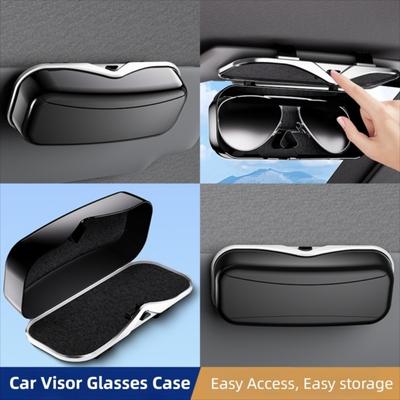 Premium Car Visor Glasses Case Flocking Inner Car Sunglasses Holder Car Interior Accessories