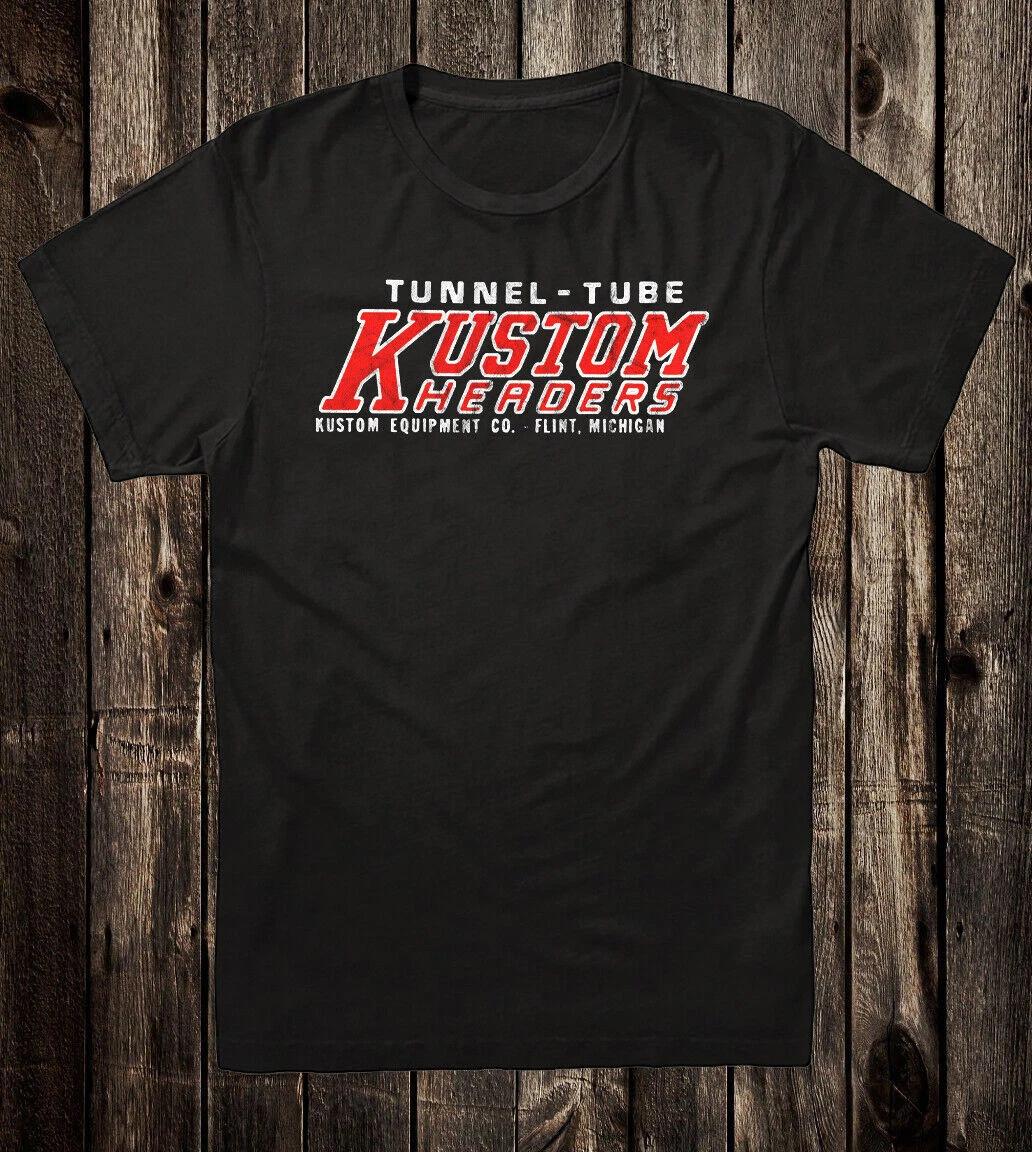 Retro Hot Rod Tee T Shirt Drag Race Tunnel Tube Kustom Headers Speed Shop L