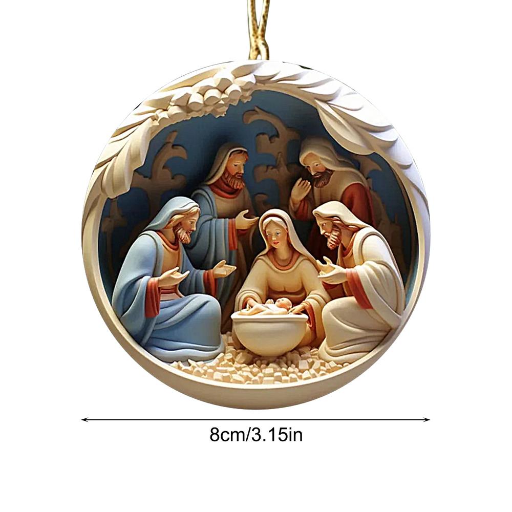 Christmas Tree Pendant Jesus Christ Hanging Ornaments Christmas Tree Ornament Christian Gifts Exquisite Xmas Ornaments