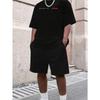 Men's T-Shirt and Shorts Set Breathable Elastic Waist Relaxed Fit Summer Beach