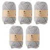 Harawoo Strickwurm HUG Mittleres Garn, 5 Knäuel, 30g (Ca.. 92m), Hergestellt in Japan, Bio-Wolle, Grau