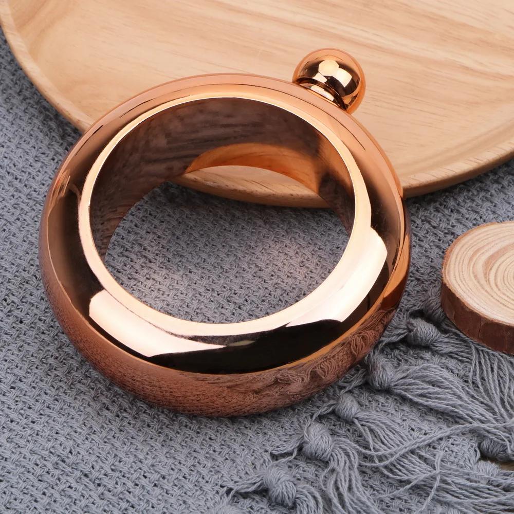 Stainless Steel Mini Whiskey Flask-Portable Round Bottle Polished Finish,Ideal for Outdoor Use,for Graduation&Father Day Gifts