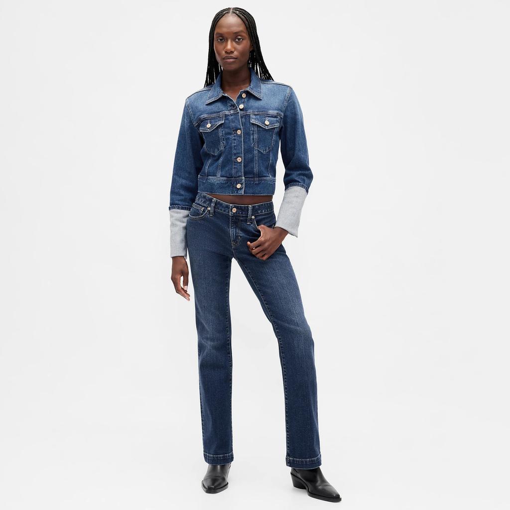 Gap Jaqueta Polo Índigo Lavado Estilo Americano Casaco Jeans de Botão Único Jaquetas Femininas 810922