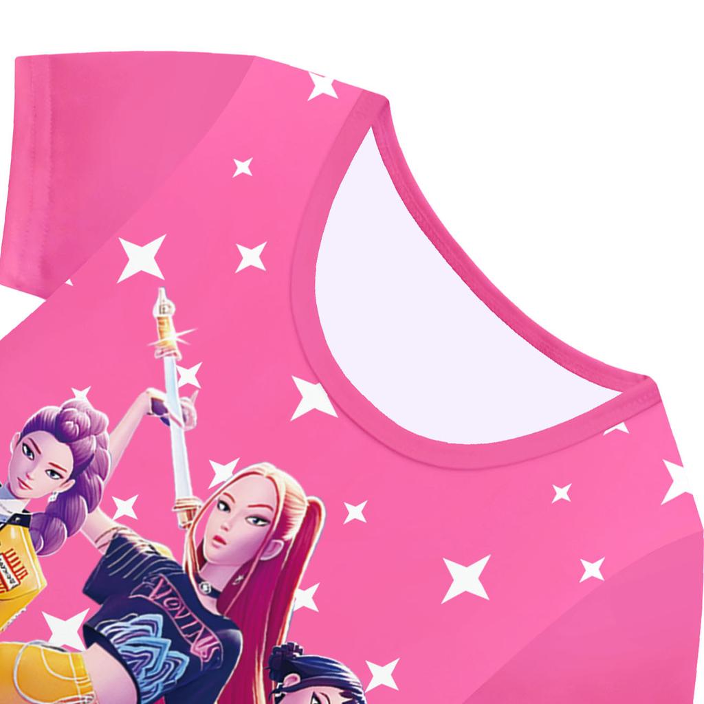 Mädchen Rüschenkantenkleid Cosplay Hexenjagd Gruppe Kleid Kurzärmlig Modisch Niedlich Bunt Bedrucktes Muster Bequem Weich Kinderkleid