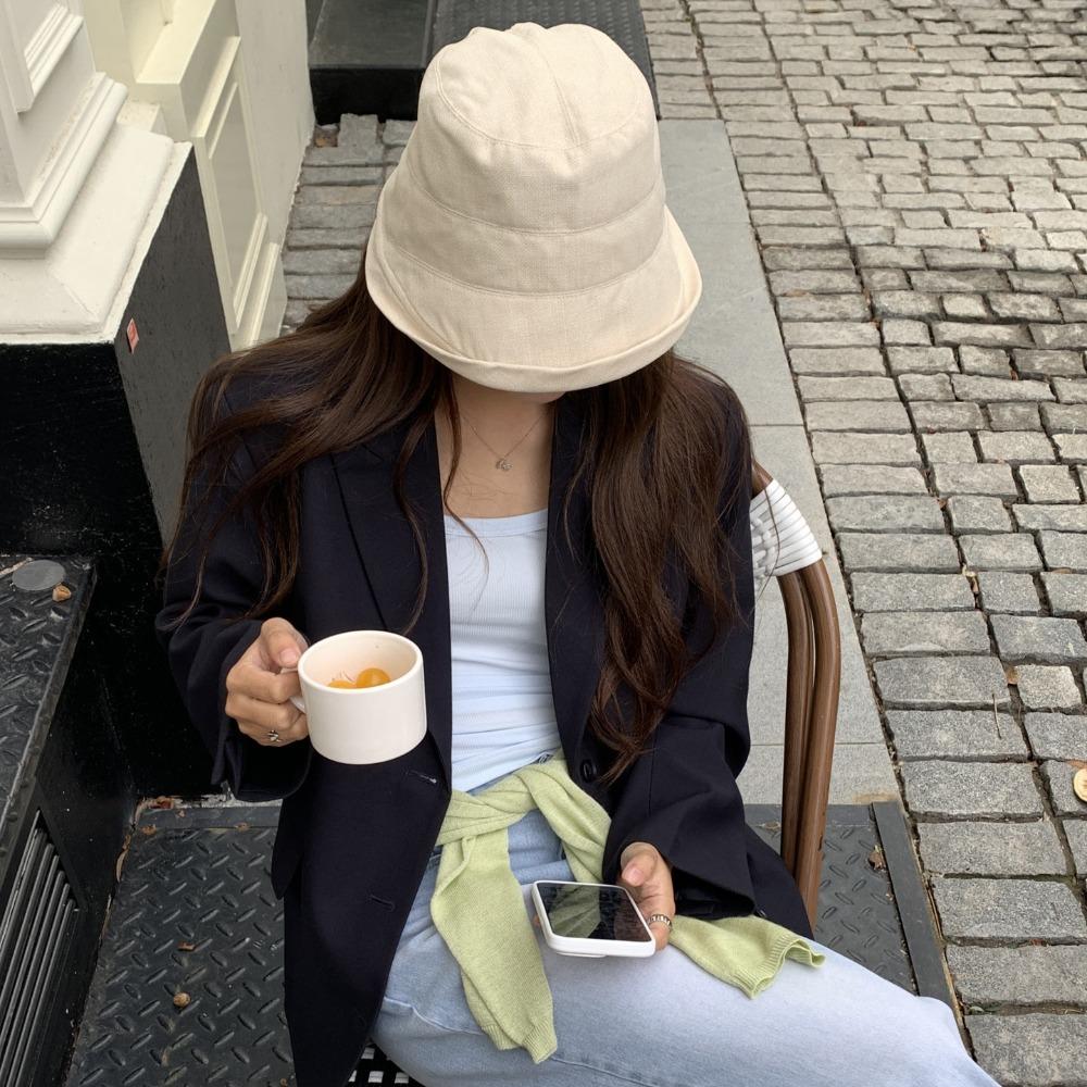 UV Protection Flax Sun Hat Sunscreen Japanese Style Bucket Cap  Mountaineering