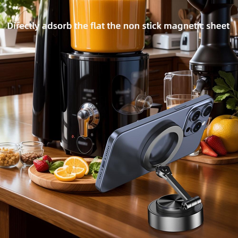 Vacuum Suction Car Phone Holder Folding Double Sided Magnetic 360 Degree Rotation Car Navigation Phone Bracket Holder Accessorie