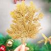 Artificial Pine Leaves Branches Christmas Gold Silver Fake Plants Glitter Garland Xmas Tree Ornament Home Room Decoration Plant