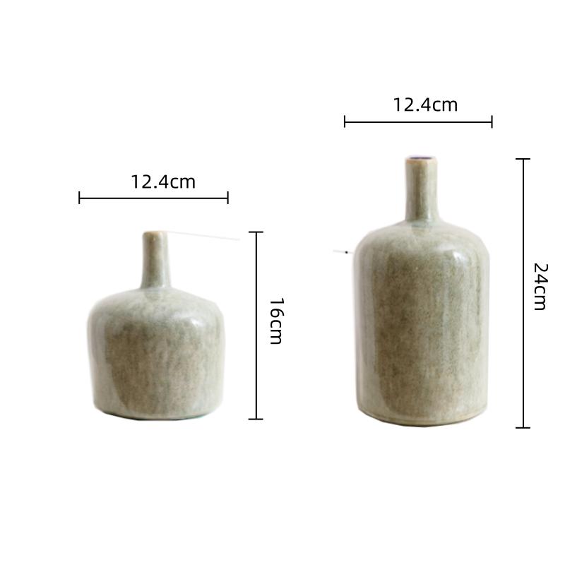 Vase en céramique à col fin, vase en porcelaine cuite au four, accessoires de décoration pour la maison