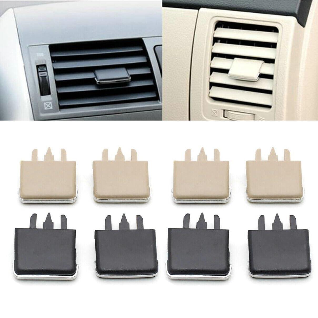 

8Pcs Car Vehicle Air Conditionings Vent Louvre Blade Adjust Slice Clip Universal A/C Air Vent Outlet Tab Clip