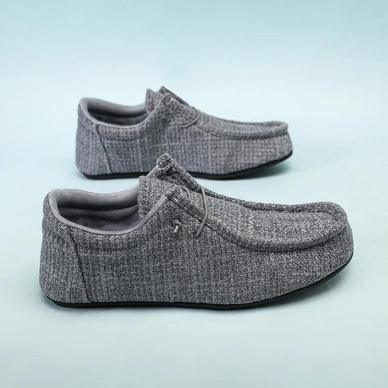 YRZL Sommar Herr Canvas Båtskor Mockasiner Casual Loafers Herr Slip-on Grön Lättviktig Andningsbar Bekväm Körsko