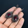 Red Flash Labradorite 999 Copper Wire Wrapped  Earrings, Handmade Gemstone Earrings Jewelry, Gifts For Wife Brand New Earrings