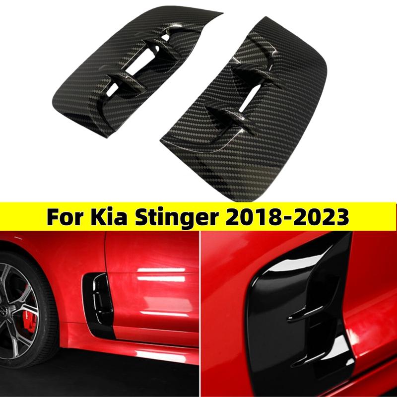 Für Kia Stinger 2018- SeitenTür Karosserie Kotflügel Blatt Brett Dekoration Abdeckung Zierleiste Exterieur Styling Seitenkotflügel Lüftungsöffnung Abdeckung
