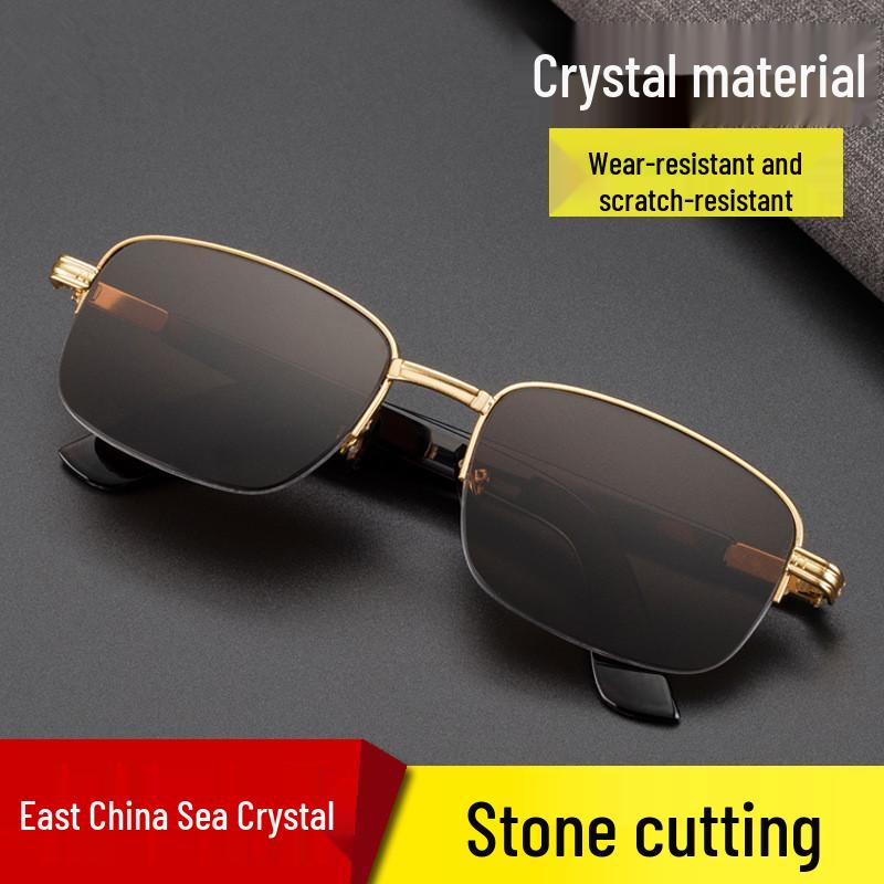 

Men s Retro Tortoiseshell Stone Sunglasses - Half & Full Rim, Wide Temple Style