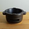 Kamoshika Douguten Tabletop Stove, Ceramic Charcoal Stove, Round, Small, Compact, Made in Japan, Black