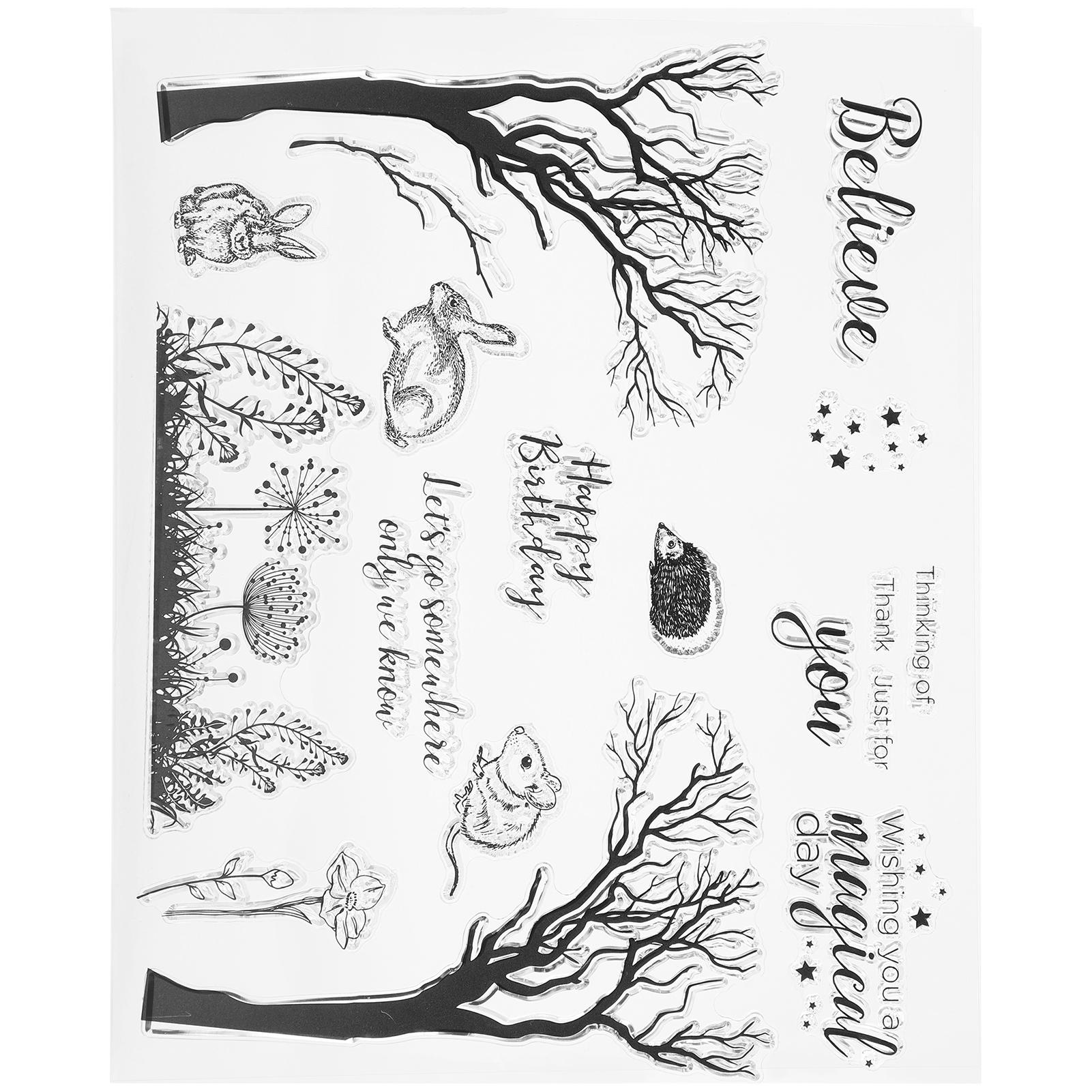 

TPR Clear Stamp Прозрачный прямоугольный для DIY Scrapbook Фотоальбом Дневник Поздравительная открытка