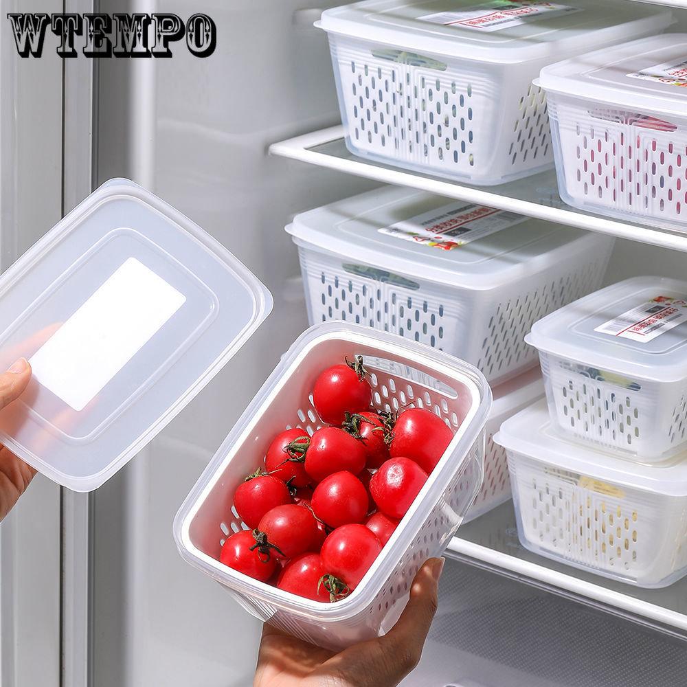 Buy Food Storage Box Refrigerator Storage Draining Fresh Box Fruit and