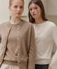 JE NE SAIS QUOI [100% Cashmere] Signature Crew Neck Cashmere Cardigan_ Mocha
