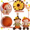 Autumn Sunflower Scarecrow Straw Doll Ornament