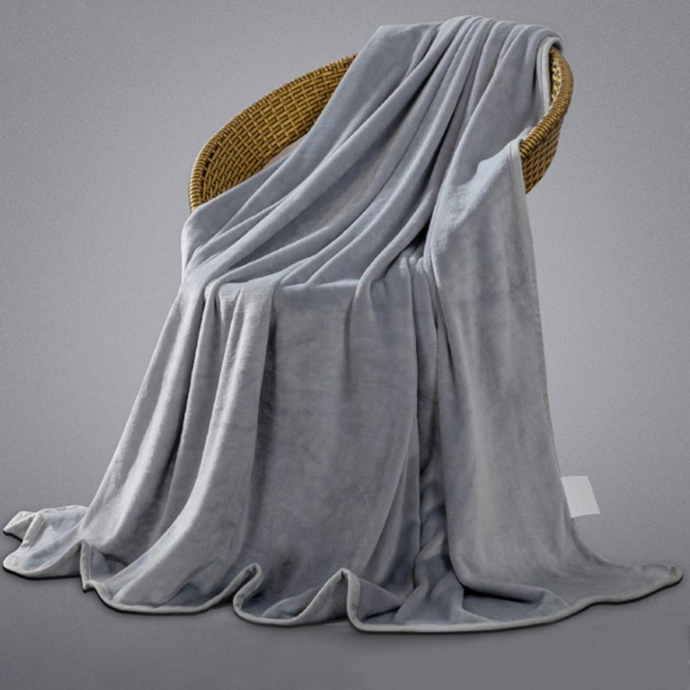 Flannel Solid Color Blanket Multifunction Coral Fleece Blanket Comfortable Lunch Break Blanket for Office Bedroom