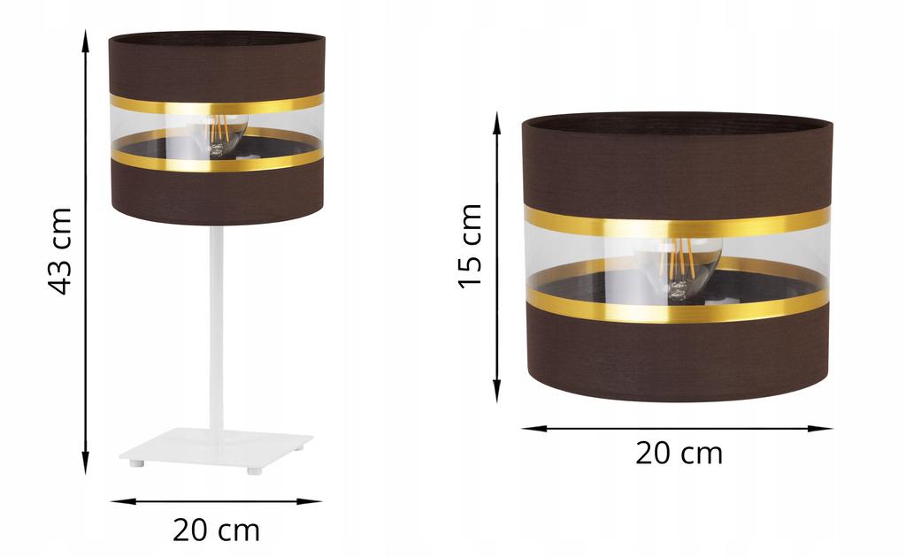 Night Table Lamp, Elegant Gold Lampshade, 20 Cm