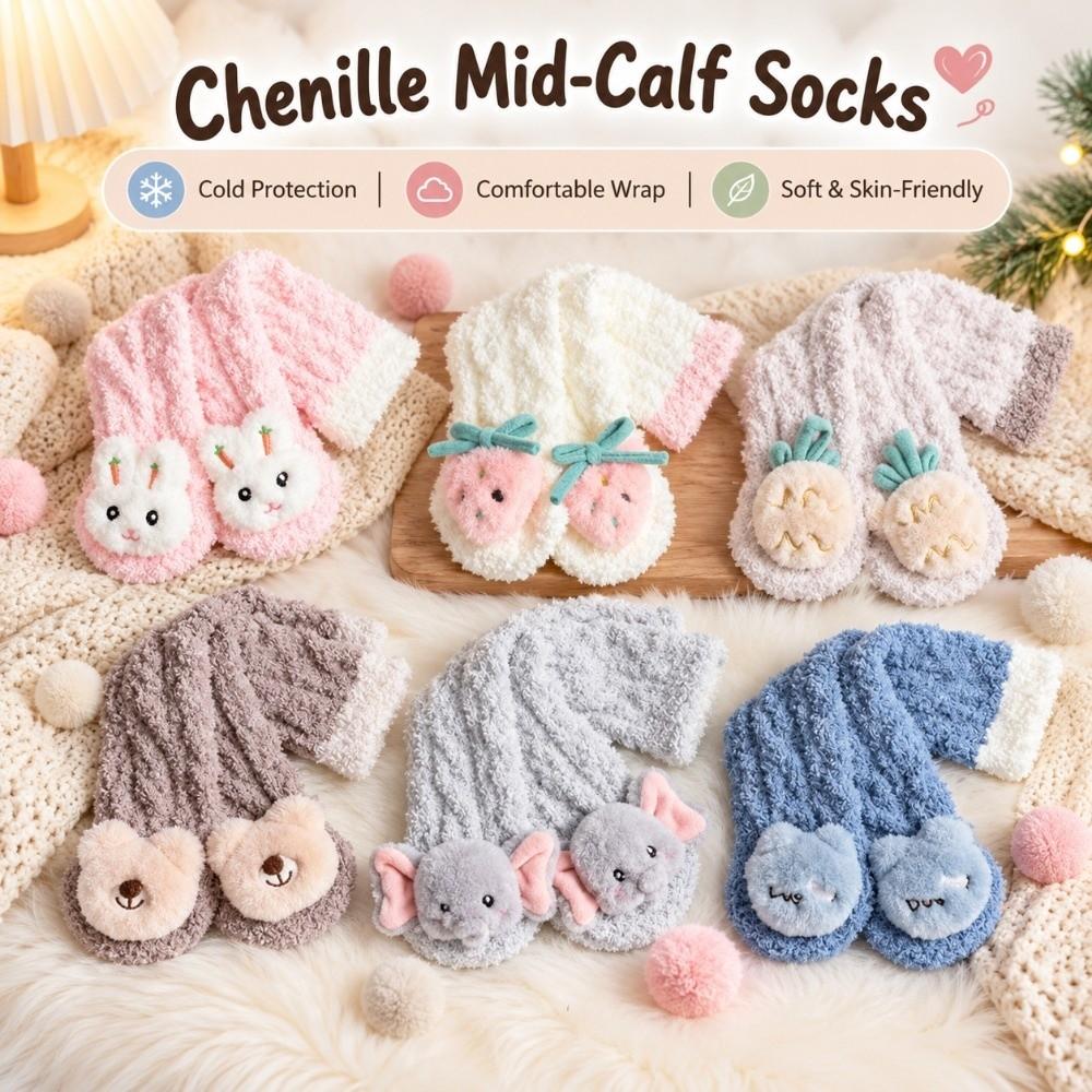 Soft Newborn Knee High Socks Fuzzy Infant Winter Stockings Coral Fleece Socks 0-3 Years Old