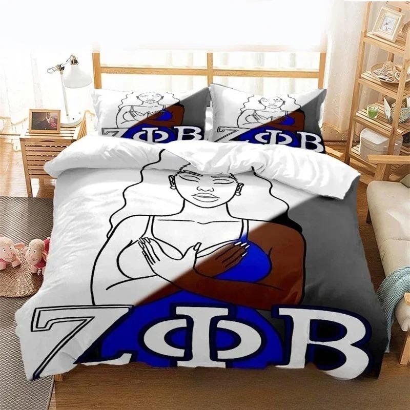 3D Print 1920 Zeta Phi Beta Society Bedding Set Double Twin King Duvet Cover Comforter Pillowcase Boys Girls Adults Bedroom