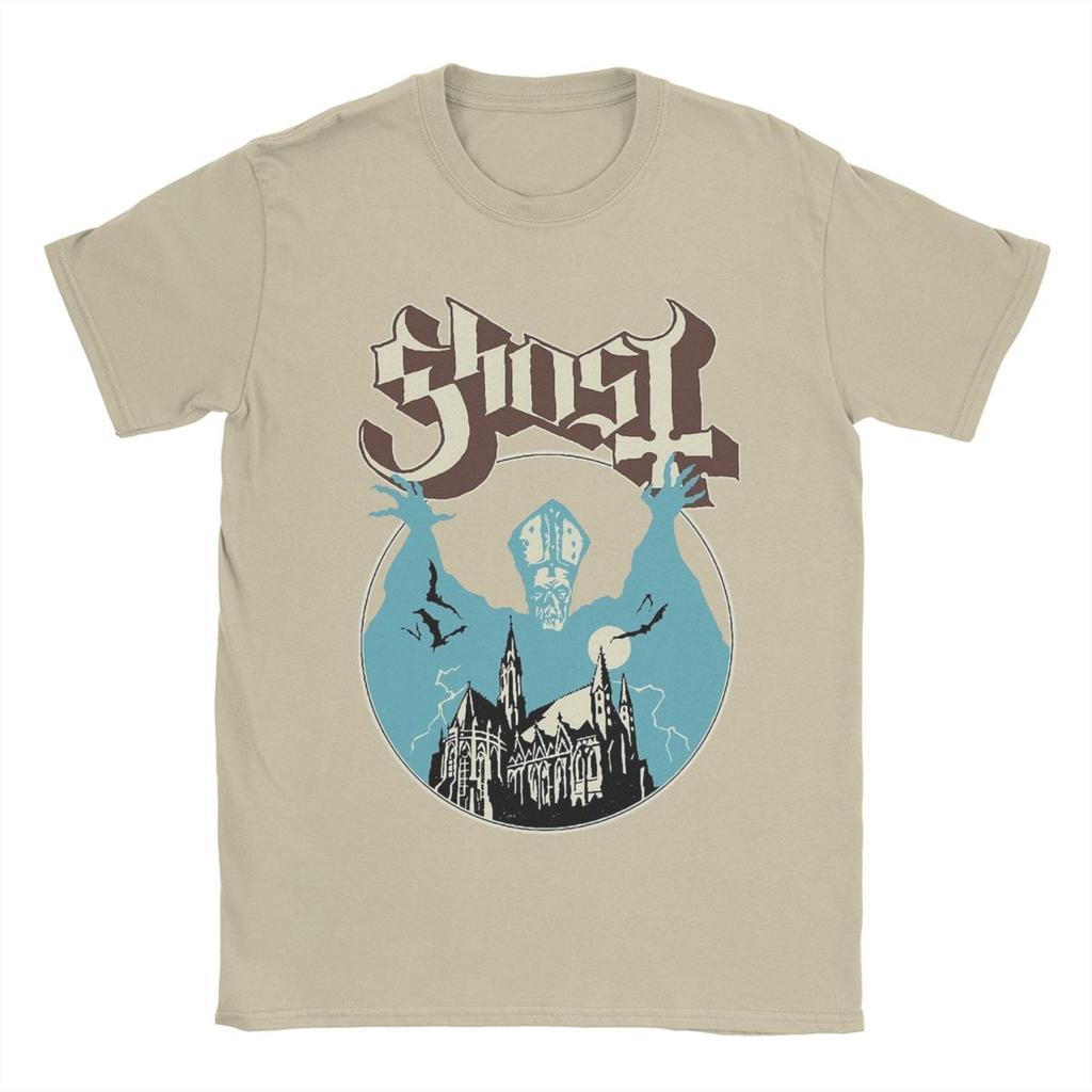 Humorous Ghost Band T-Shirt for Men O Neck 100% Cotton T Shirts Short Sleeve Tee Shirt Gift Idea Tops