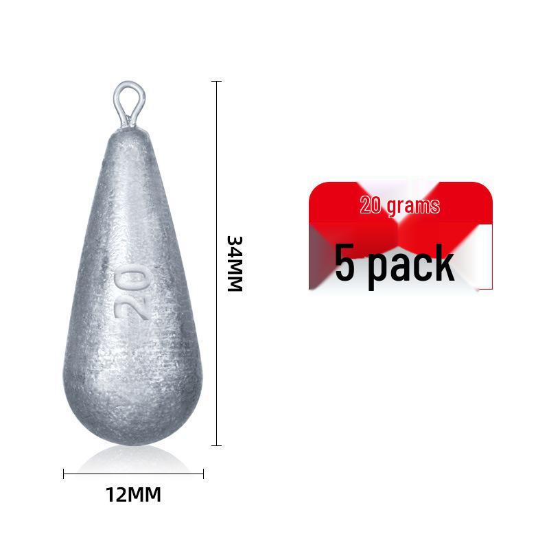 Aluminum Anti-Snagging Water-Drop Sinker for Long-Distance Off-Bottom Raft Fishing