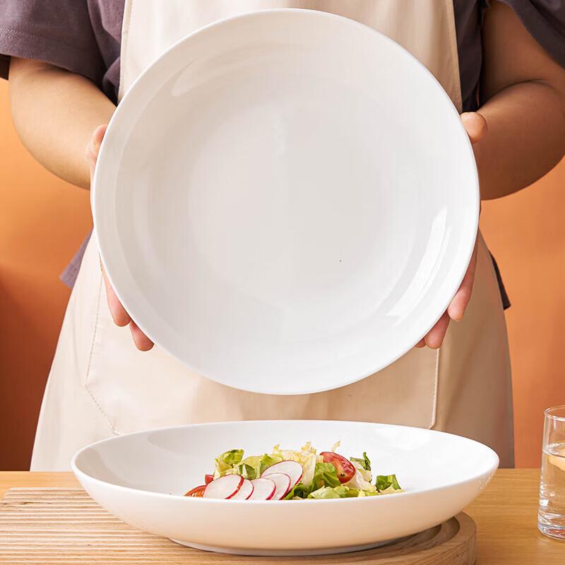 777 White Bone China Dinner Plates, 10.5-inch 2-Pack