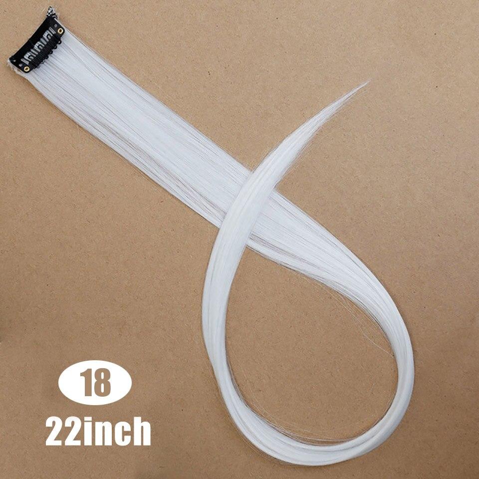 LUPU 55CM Synthetic Strands Of Hair On Hairpins Long Straight Hair Extension Colorful Hair Clip Girl Natural Rainbow Hair