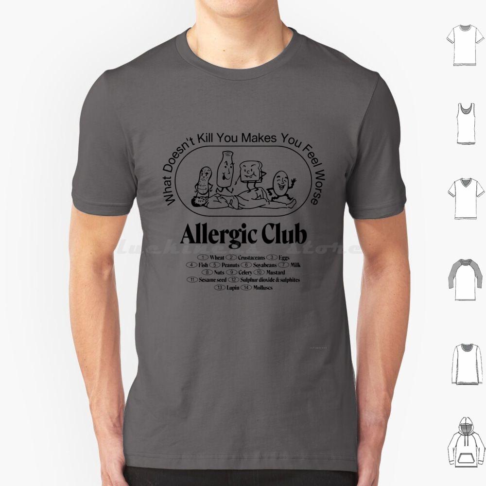 Allergie Club T-Shirt Baumwolle Herren Damen DIY Druck Allergisch Allergien Lustig Soziale Distanzierung Allergiebewusstsein Asthma 19 Nicht