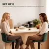 Bar Stools Set of 2, PU Leather Barstools with Backrest and Footrest for Kitchen, Counter, Breakfast Bar, Green