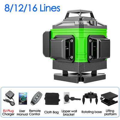 8/12/16-Line Laser Level Green Beam Infrared Automatic Leveling Tool Horizontal Vertical Cross Line Laser Levels Instrument