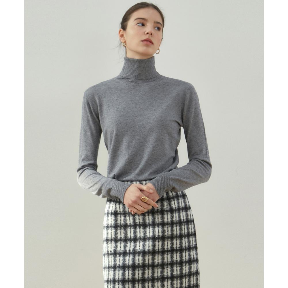 

NICKNICOLE Мягкая водолазка Slim KnitGray