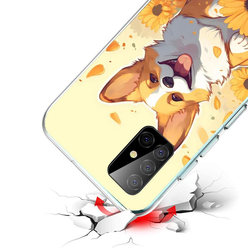 Cartoon Corgi Cute Dog Phone Case For Samsung Galaxy A52 A32 A22 A12 A51 A31 A50S A30S A20S A10S Note 20 Ultra 10 Plus S10 A72 A