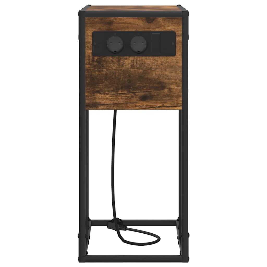 Nightstand Smoked Oak 41.5 x 26 x 60.5 cm Wood Based Material