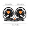 Double Head Car Fan Double Head Vehicle Fan 24V Adjustable Dashboard Cooling Device With Strong Wind Low Noise Design For Indoor