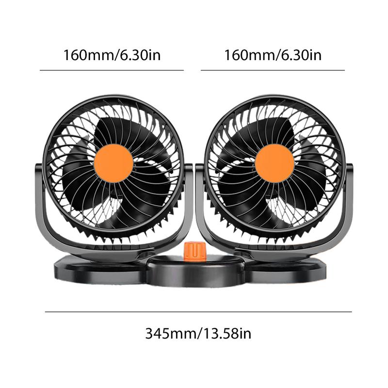 Double Head Car Fan Double Head Vehicle Fan 24V Adjustable Dashboard Cooling Device With Strong Wind Low Noise Design For Indoor