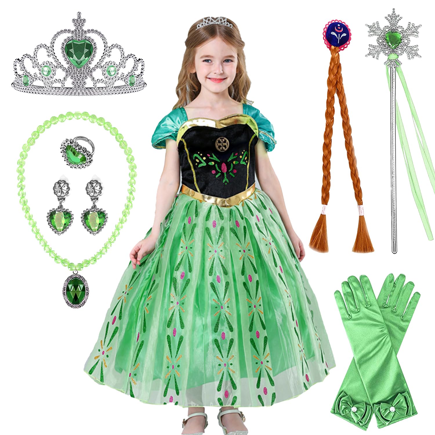 

Frozen Elsa Cosplay Halloween Cosplay Event Disney Princess Disney Elsa Kids Halloween Birthday Christmas Accessories Included [Agture] Dress, Dress,