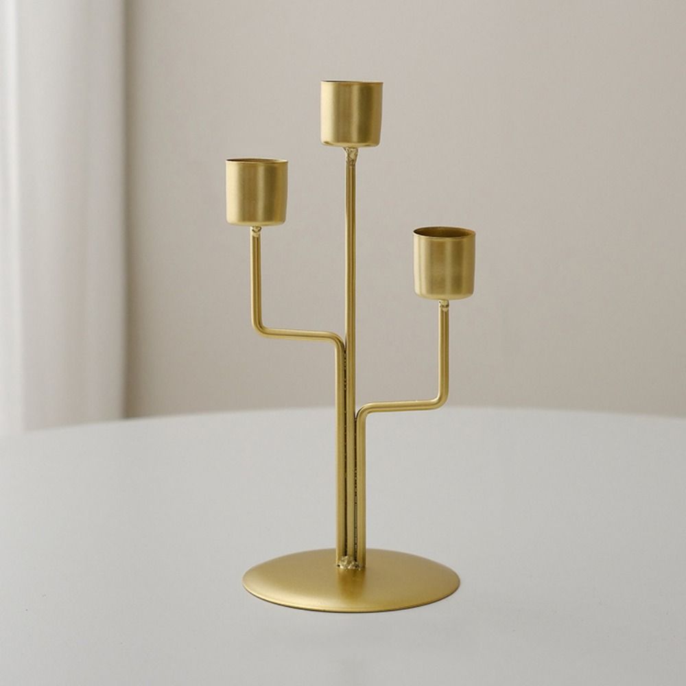 2/3 Heads Candle Holder European Style Romantic Iron Candles Stand Simple Retro Long Candle Candlestick Photo Props