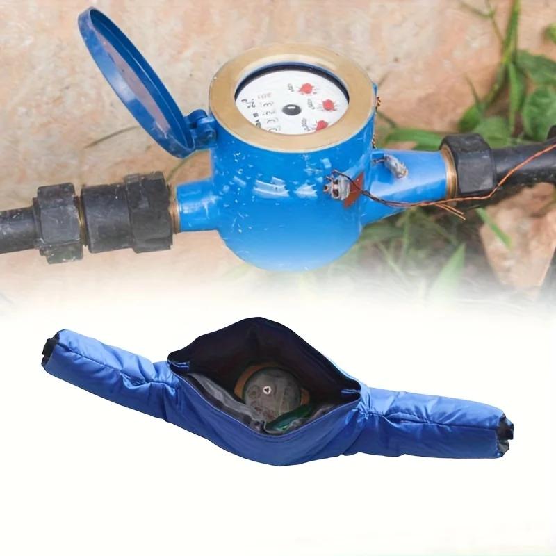 Heavy-Duty Double-Sided Winter Water Meter Cover - Cold-Resistant Insulated Polyester Pipe Protector with Removable Design