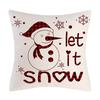 Black and Red Plaid Christmas Linen Pillowcase Elk Snowman Home Decoration Pillowcase Sofa Pillowcase