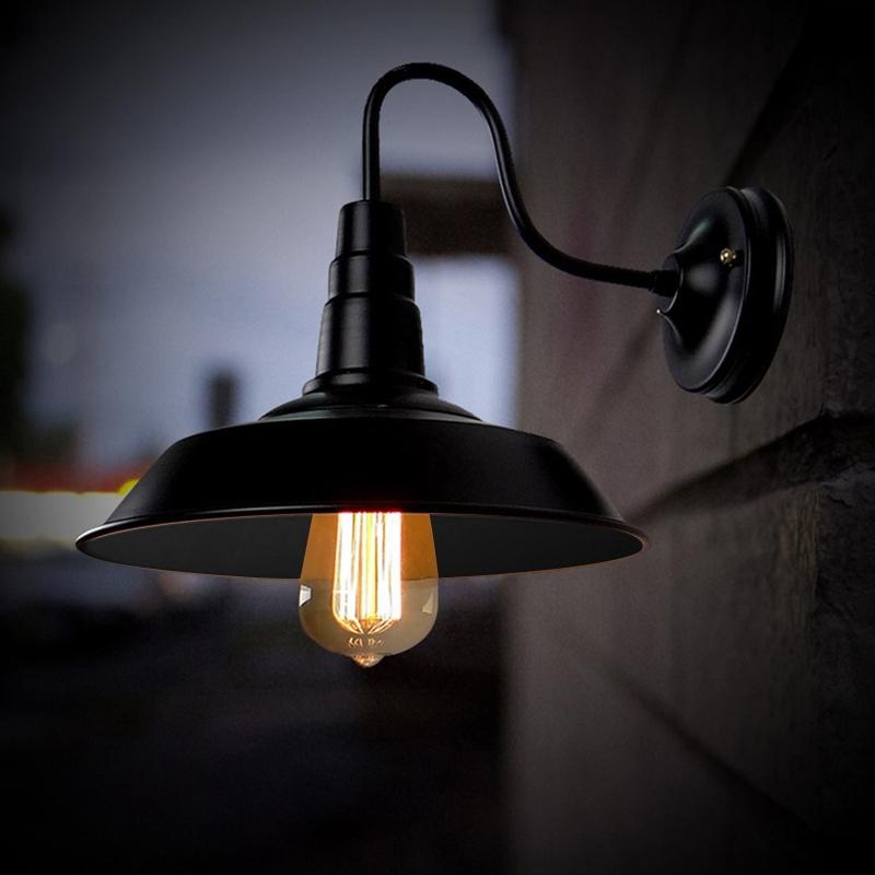 Antique Iron Material Pot Cover Wall Lamps Village Wall Lamps Retro Iron Lighting Vintage Wall Lights Without Bulb