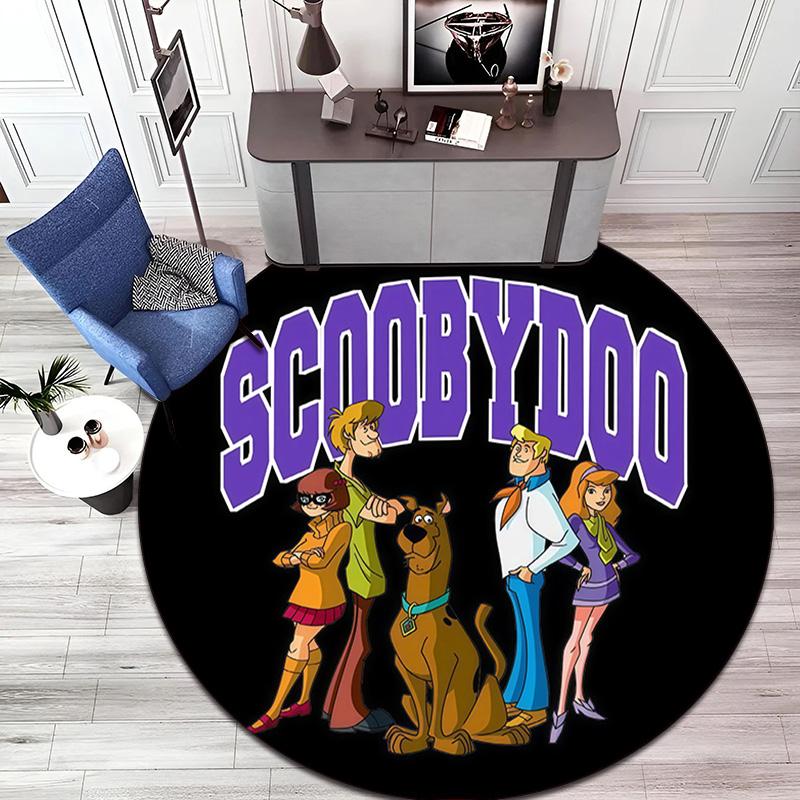 Halloween Supernatural Comedy Adventure Movie Scooby-Doo Round Carpet Soft Home Decoration Corridor Table and Chair Anti Slip Outdoor Floor Mat Rug 16