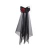 Adjustable Black Hairs Accessory Gothic Halloween Headpiece For Cosplay, Witch Costumes & Themed Parties