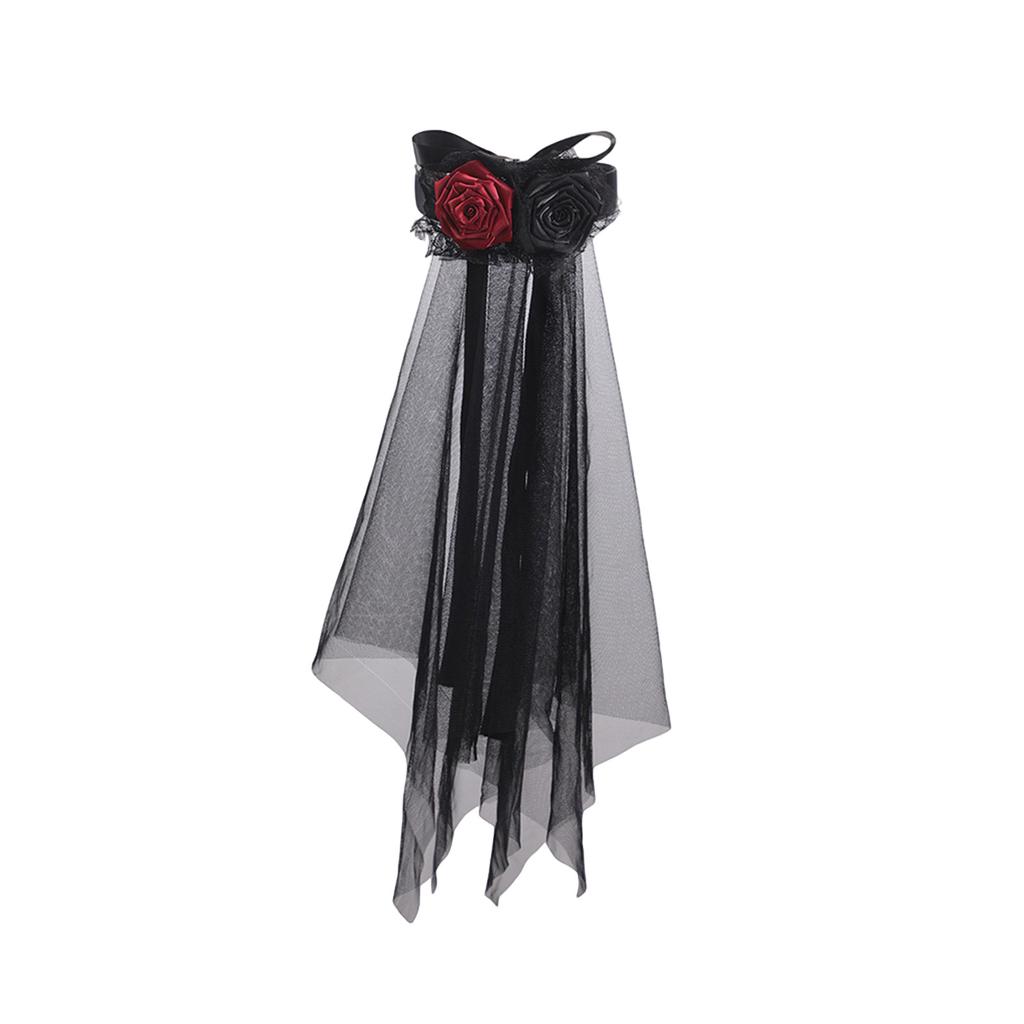 Adjustable Black Hairs Accessory Gothic Halloween Headpiece For Cosplay, Witch Costumes & Themed Parties